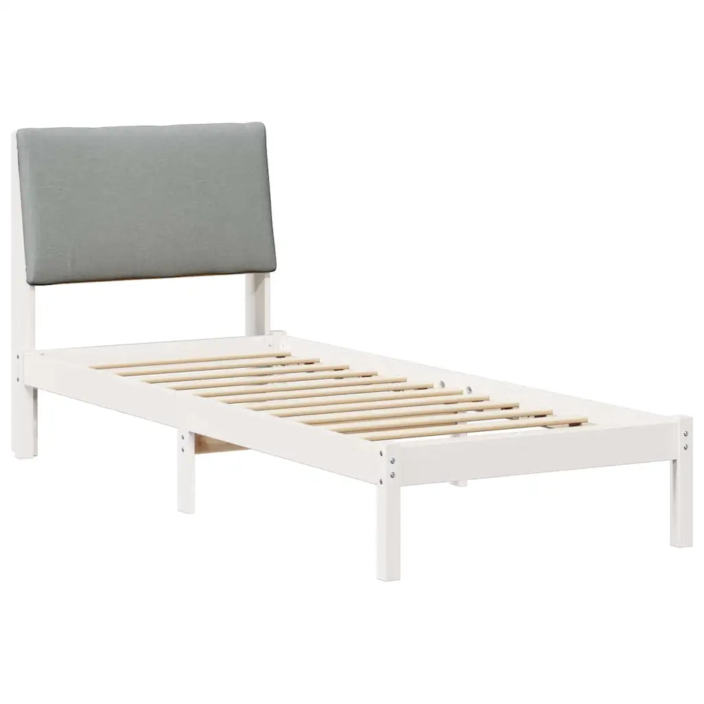 Struttura del Letto Bianco e grigio chiaro 75 x 190 cm