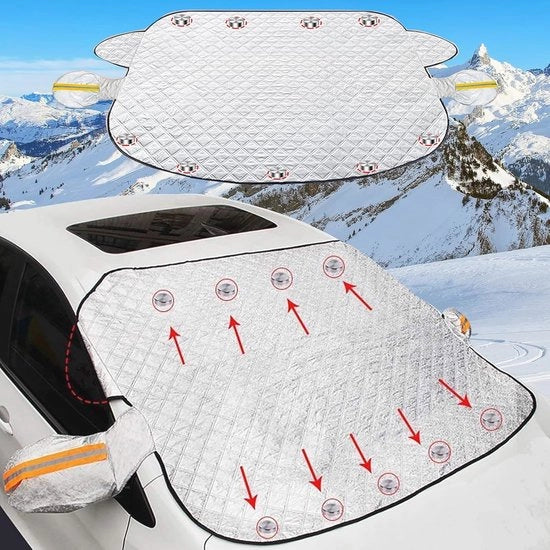 Copertura antivento per auto pieghevole - Attracco magnetico contro neve ghiaccio e sole (180 x 115 cm)