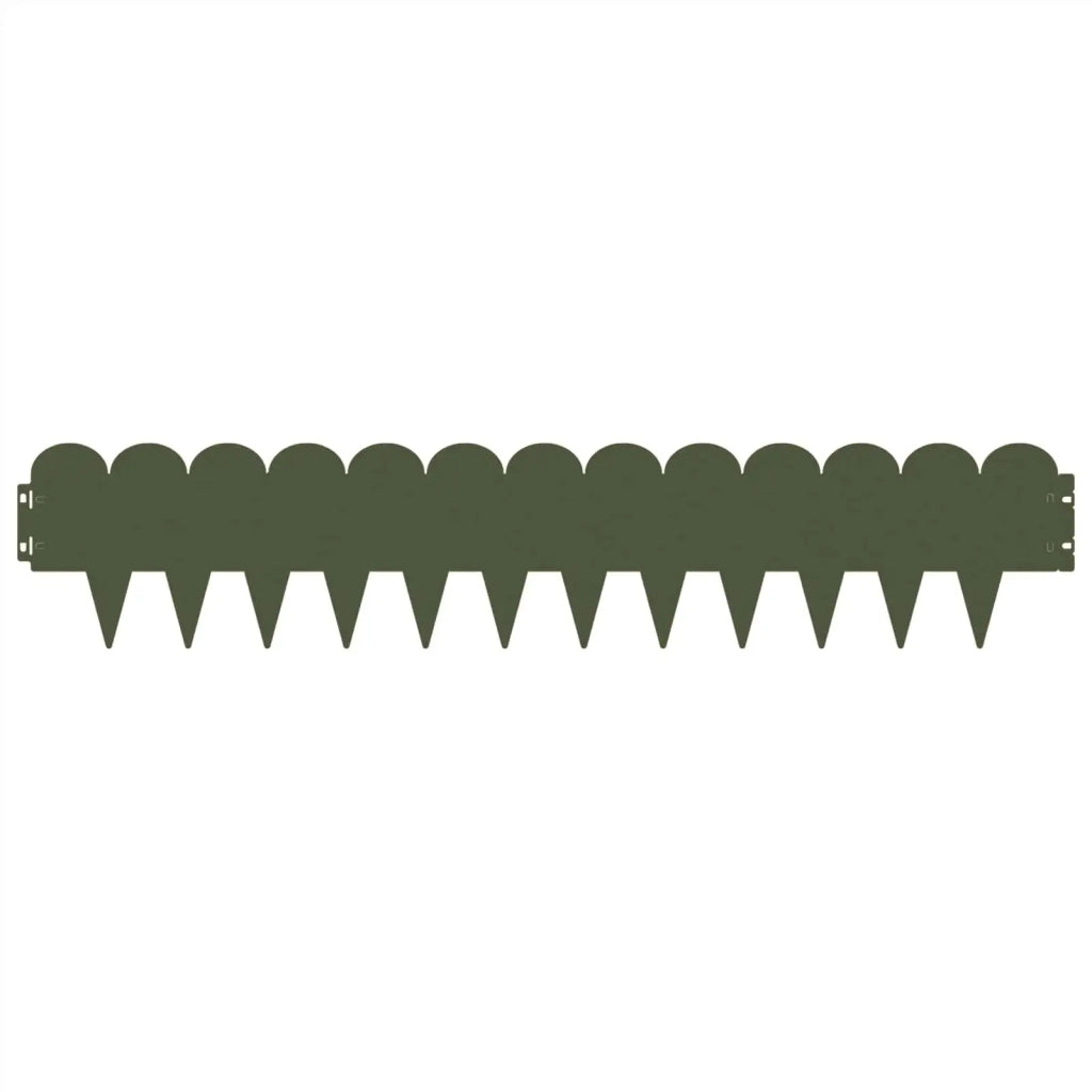 Bordura per Prato 10 pcs 103 x 20 cm Acciaio Verde Oliva 8008681