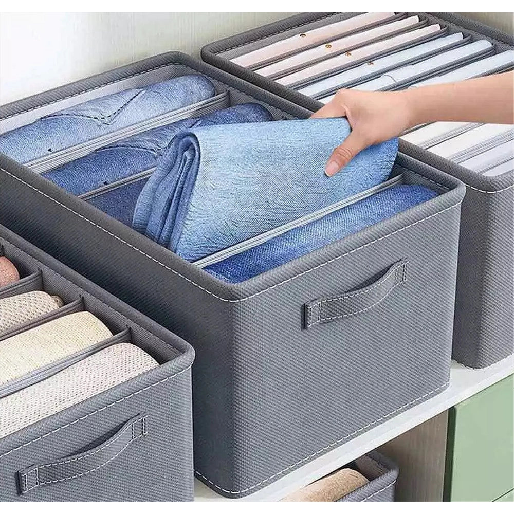 Trade Shop - Organizer Salvaspazio Per Armadi Scatola Pieghevole 6 Scomparti 36x20x25cm 87401 -
