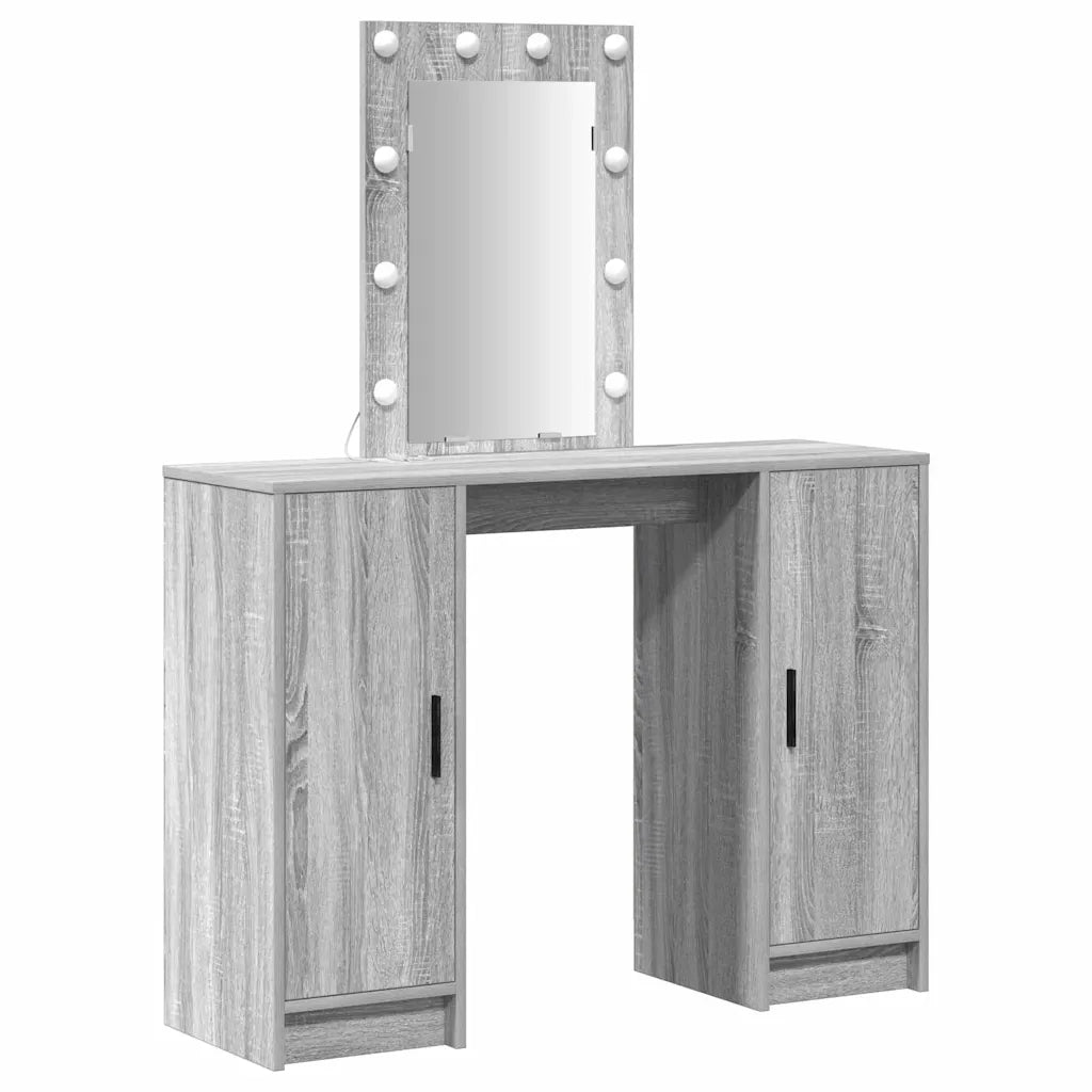 Tavolo da Trucco Grigio 102 x 33 x 135 cm Legno multistrato 865186