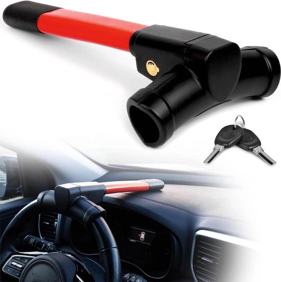 Sterzo a T con Blocco - Blocco Sterzo Auto con Alta Visibilità