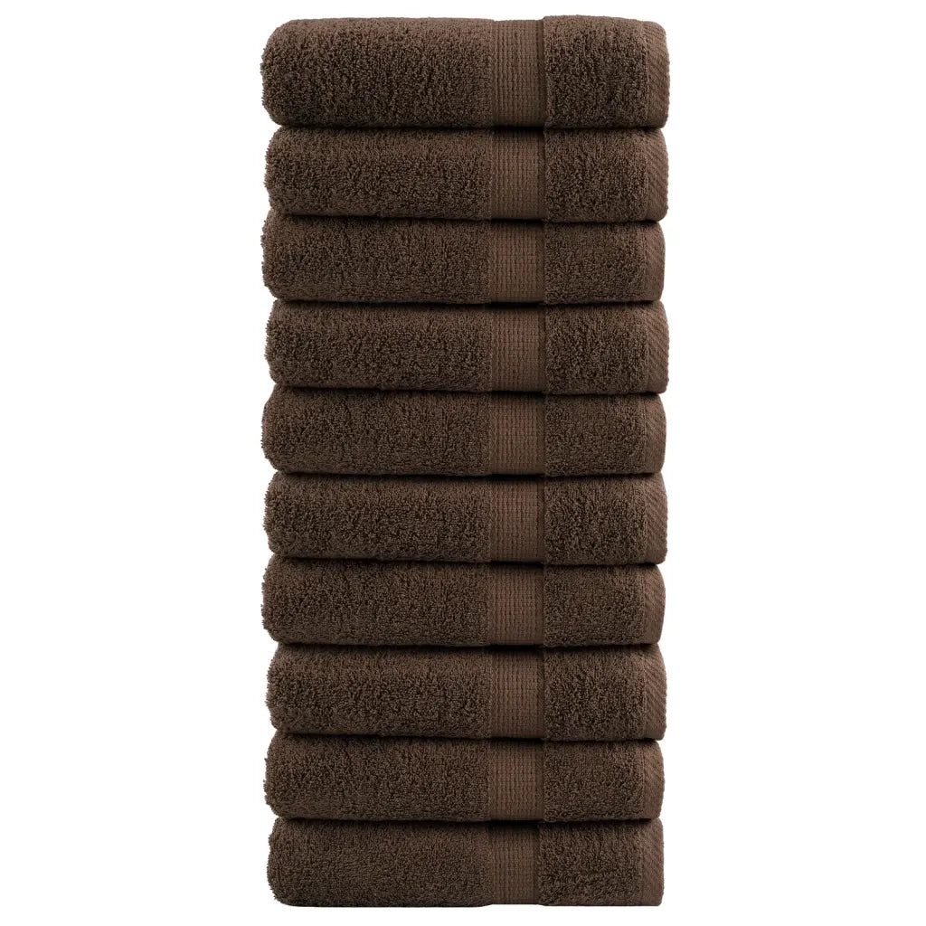 Asciugamani Premium SOLUND 10 pz Marrone 50x100 cm 600 g/m² 137235
