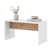 Limatola, Tavolino da Salotto Forma Rettangolare, 90x50x47h cm Bianco Opaco