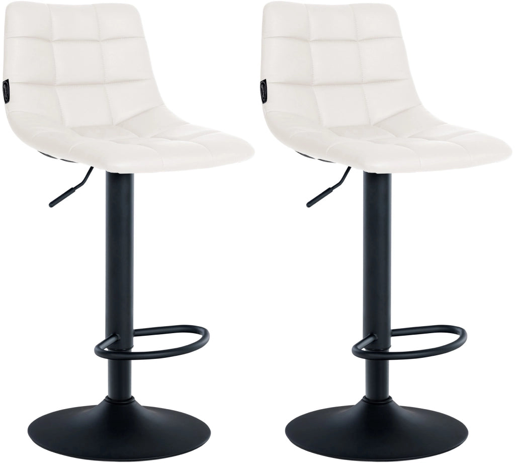 Set di 2 sgabelli da bar Jerry in similpelle bianco,nero