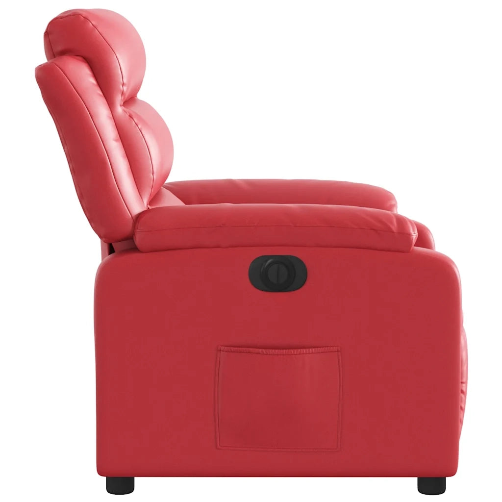Divano Sedia-Poltrona Reclinabile Elettrica Rossa in Similpelle 962233