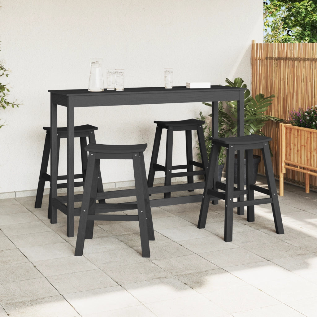 Sgabelli da bar  6 pz Nero HDPE