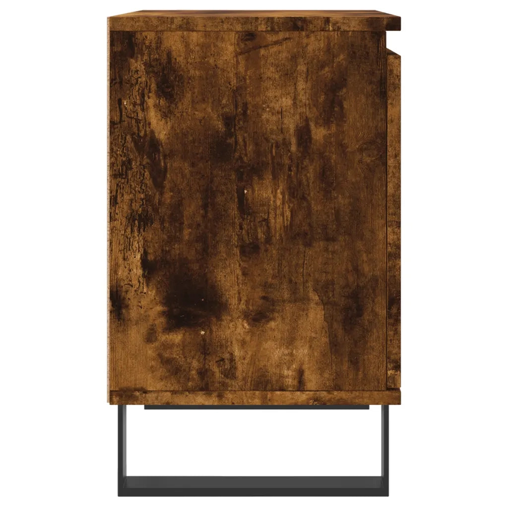 Set di 2 Comodini | Armadio da Notte | Mobiletto da notte Rovere Fumo 40x30x50 cm in Legno Multistrato