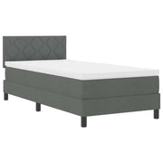 Letto singolo | Letto per adulti | Letto a molle con materasso Grigio scuro 100 x 200 cm Tessuto