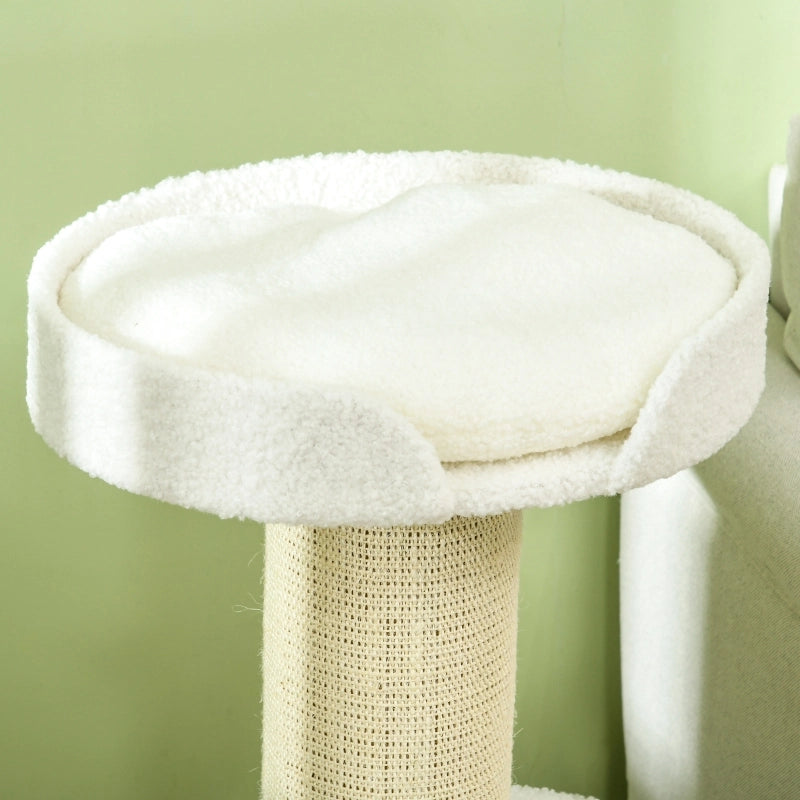 Albero per gatti 91 cm con piattaforme e cuccia, crema