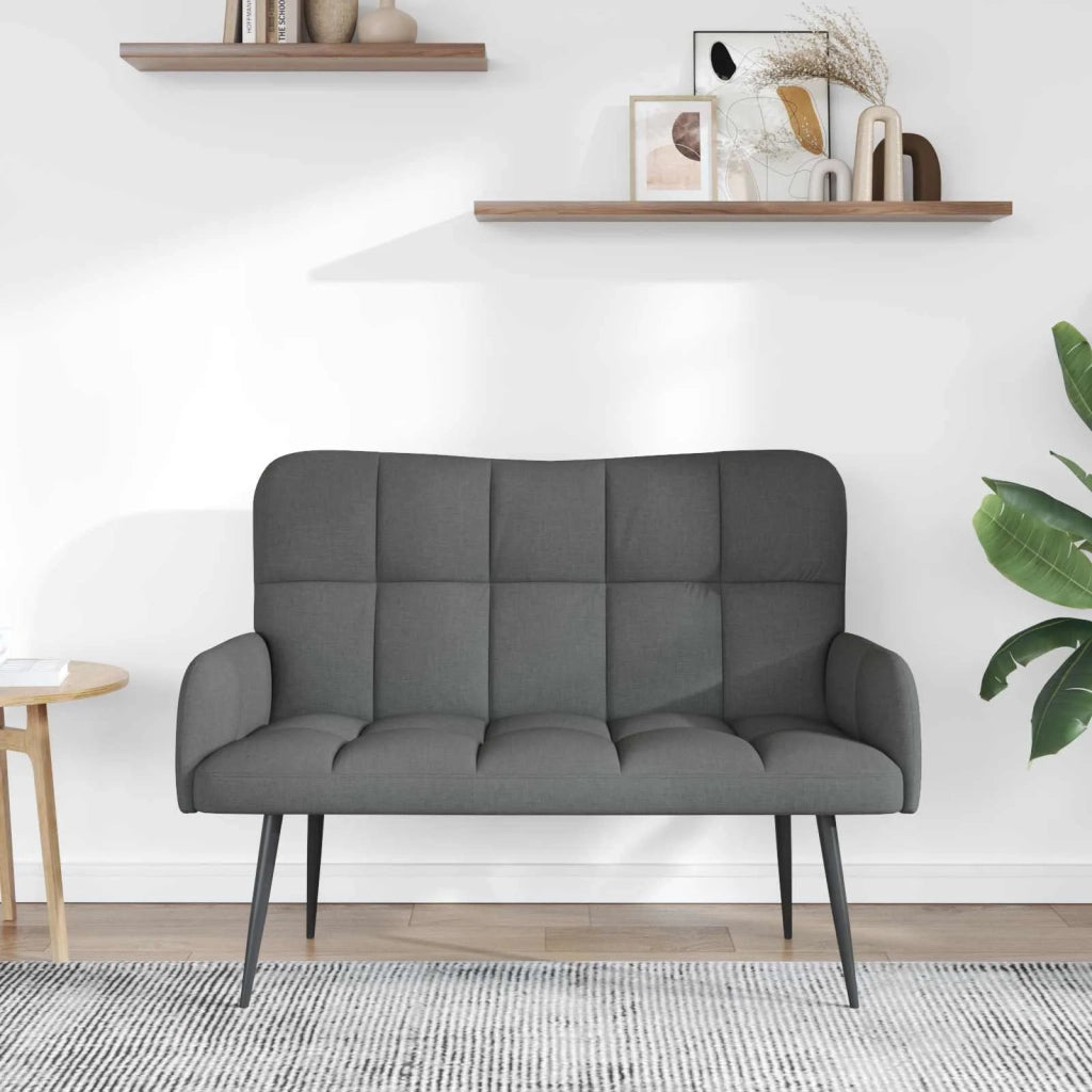 Sofa a Due Posti Grigio scuro 115 x 61 x 87 cm Tessuto 42028930