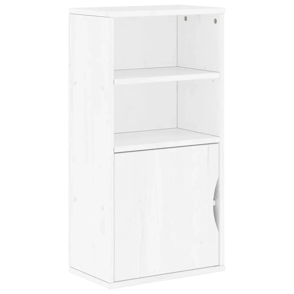 Mobiletto rustico con ripiani aperti 40 x 24 x 79 cm legno massello bianco 02_0058043