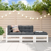 Salotto da Giardino-Set Salotto da Giardino 3 pz Bianco in Legno Massello di Pino 875955