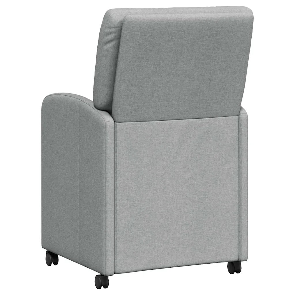Sedie da Pranzo con Ruote 2 pcs Grigio chiaro 57 x 67 x 95 cm