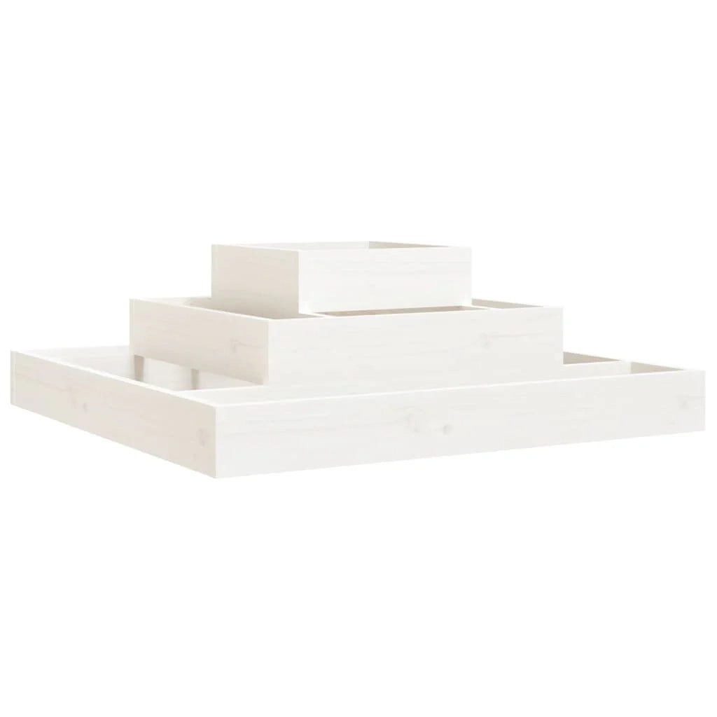 Fioriera rialzata per piante fiori terrazza giardino 80 x 80 x 27 cm legno massello di pino bianco 02_0037899