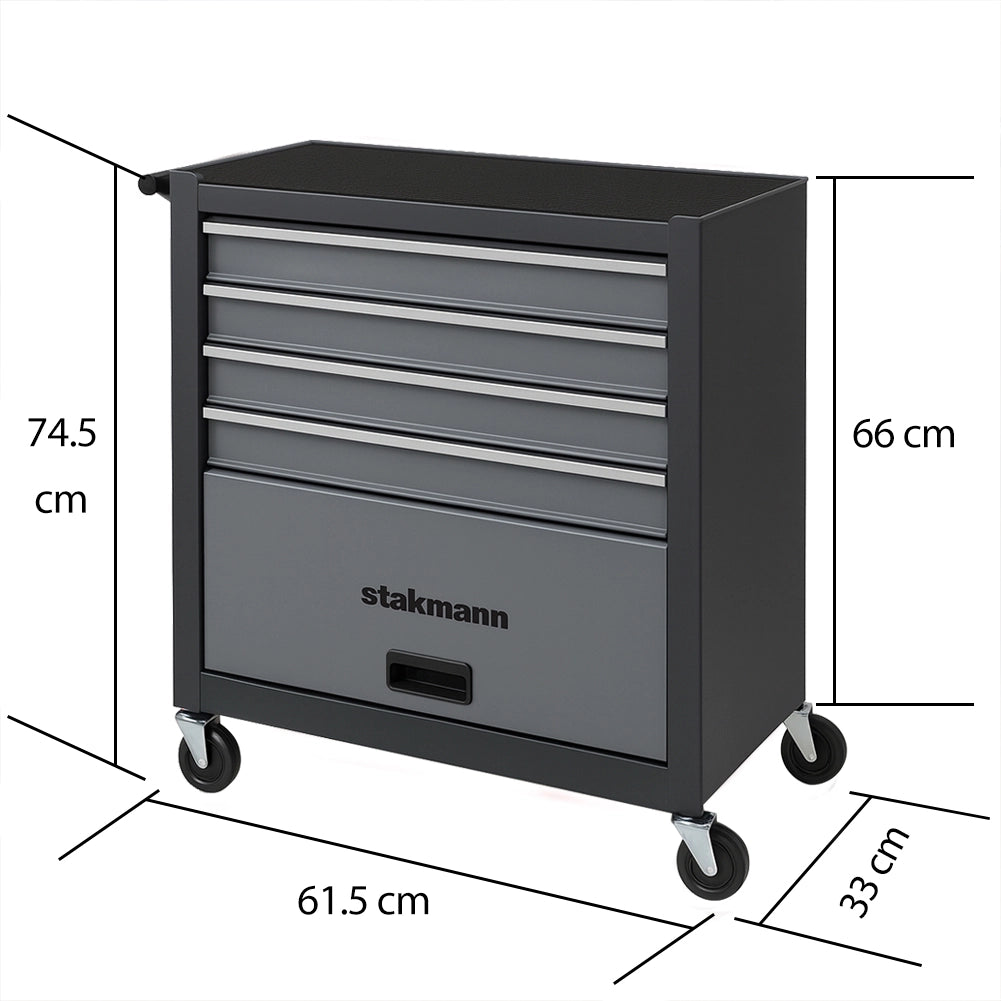 Carrello Portautensili con 4 Cassetti Grigio Carrellino per Utensili in Acciaio