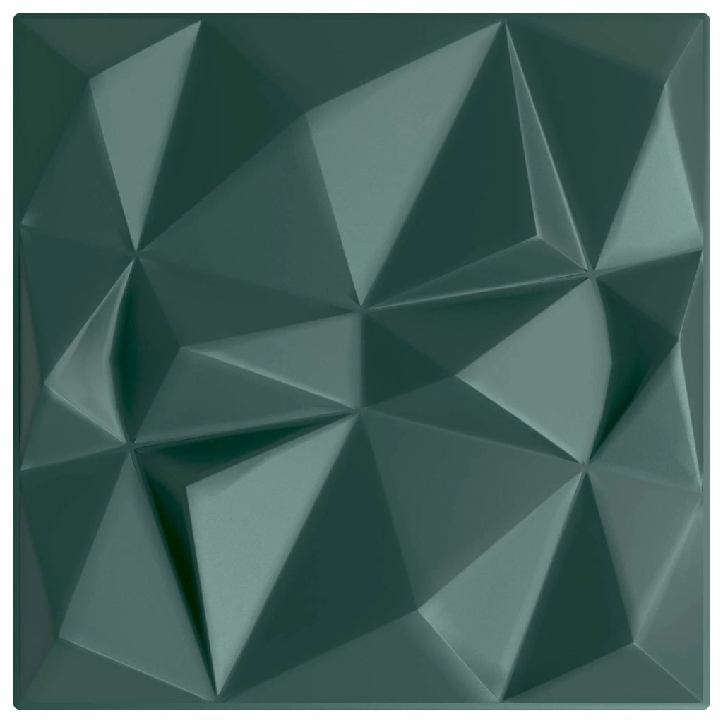 Pannelli da parete 12 pz Verde Diamante 50 x 50 cm Schiuma XPS CFW9987146