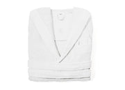 Accappatoio Con Cappuccio E Tasche In Spugna Mod. Joy Tinta Unita Bianco - S-M - Bianco