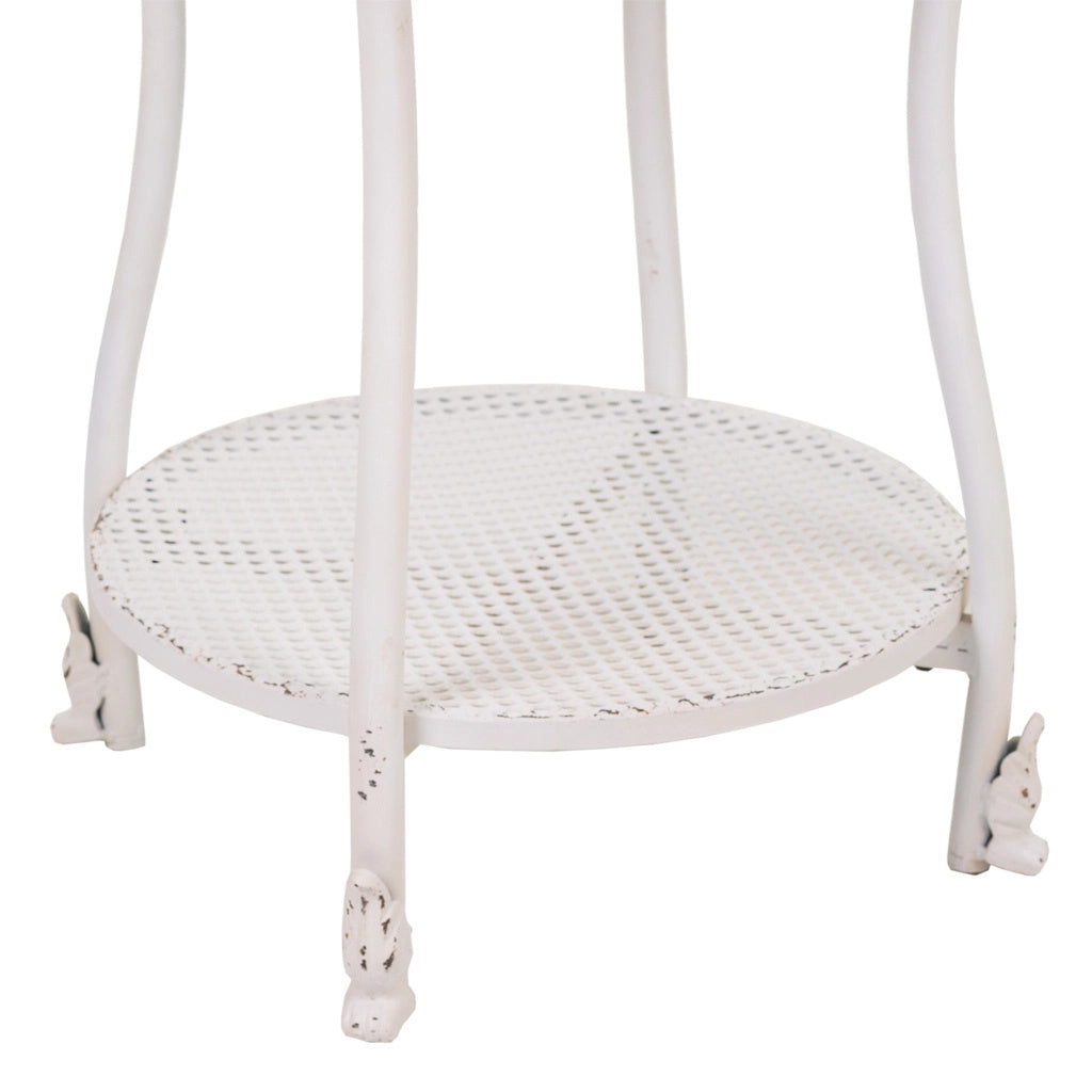Tavolino in metallo bianco 50x50x60h