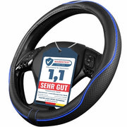 Alloggiamento del volante Universale 37-38 cm per Estate e Inverno con Finitura in Pelle Blu Nero