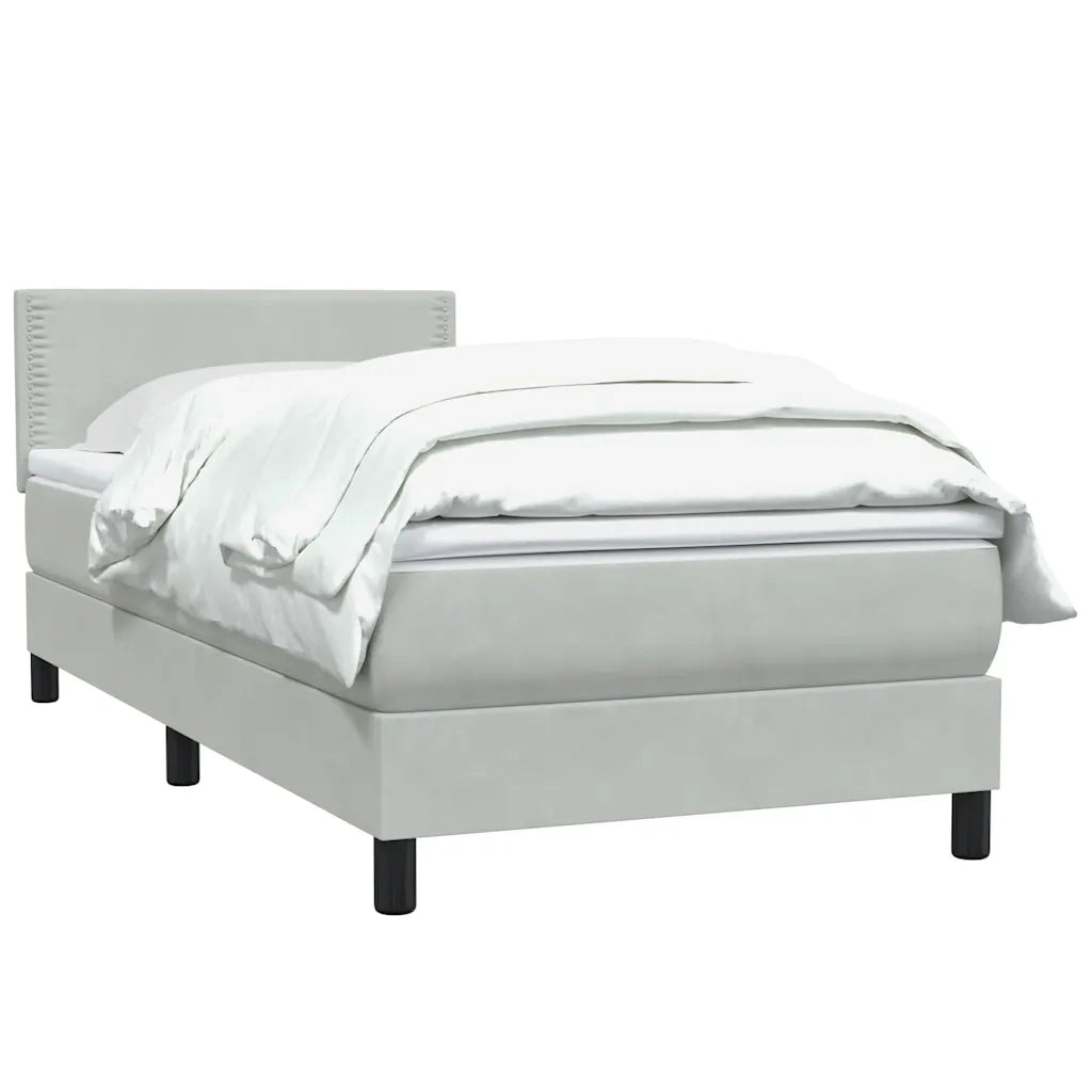 Giroletto a Molle con Materasso grigio chiaro 90x210 cm Velluto 3316095