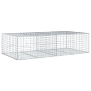 Gabbione recinto a gabbia muro di contenimento con coperchio 200 x 100 x 50 cm ferro zincato argento 02_0040142