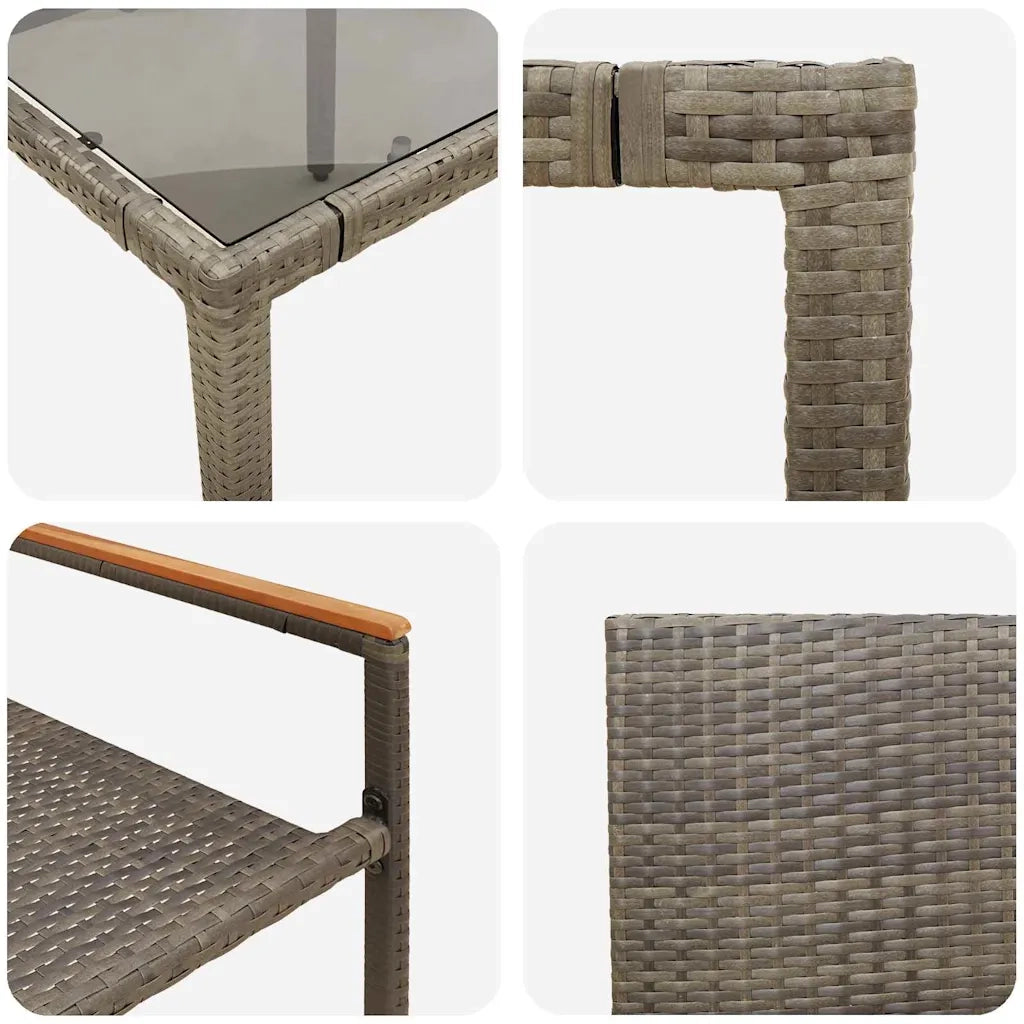 Set da Pranzo per Giardino 3 pz | Set Salotto da Giardino Grigio polyrattan