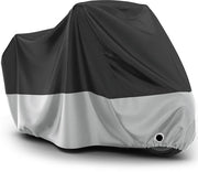 Motorhood Bagnoprotezione Esterno - Motorhood XL Impermeabile alla Polvere con Fessura per Ventilazione Impermeabile al Vento in Poliestere Nero Argento 220cmx105cmx125cm