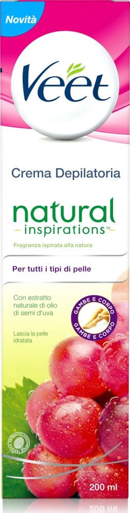 VEET CREMA DEPILATORIA CORPO 200 ML NATURAL OLIO SEMI D'UVA