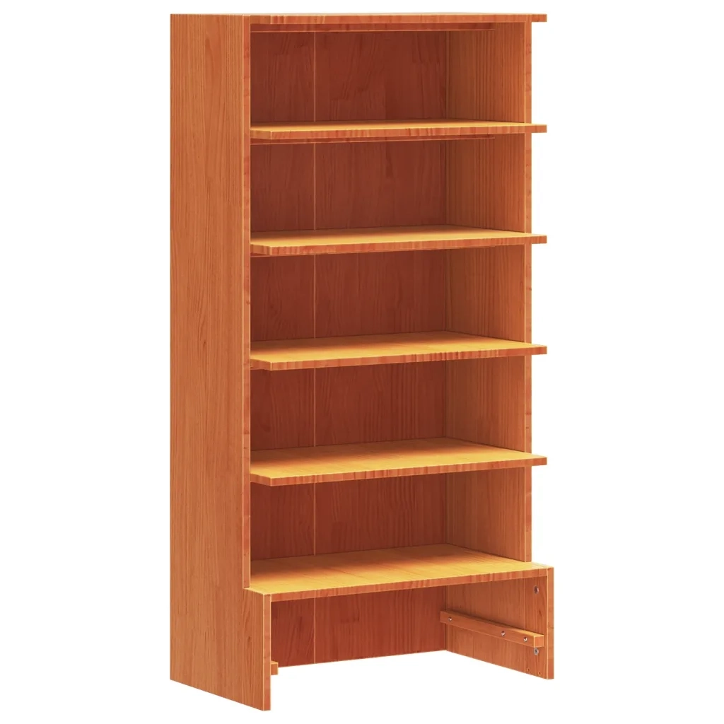 Scarpiera | Mobile per scarpe Marrone Cera 52x30x104 cm Legno Massello di Pino