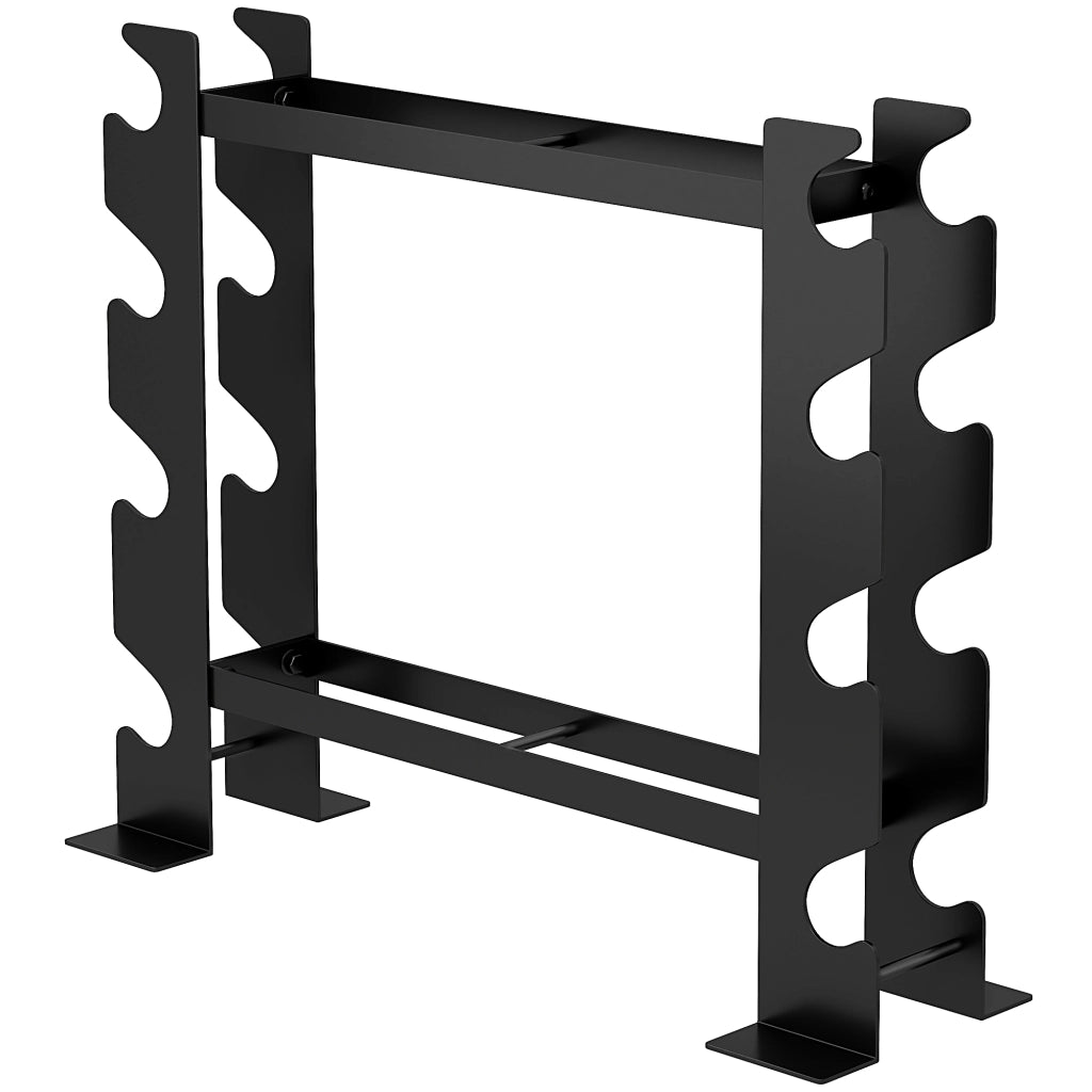 Porta Manubri a 4 Livelli ¨C Zephmum ¨C Acciaio, Nero, 70x21x55 cm