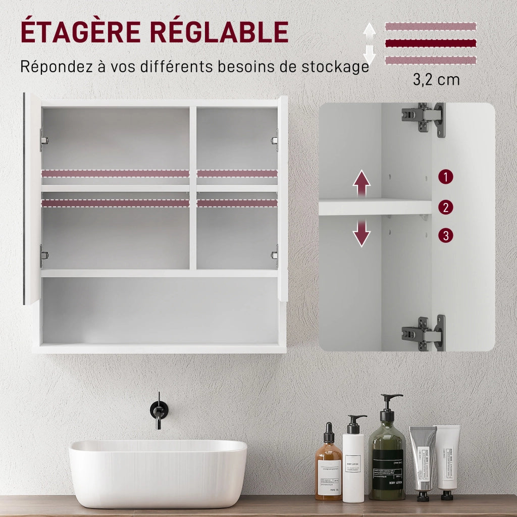 Armadio a muro con specchio ¨C zephmum ¨C bianco 55x17x55 cm