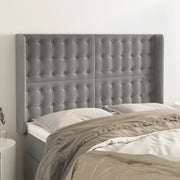 Testiera ad Orecchio-Testata con Orecchie Grigio Chiaro 147x16x118/128 cm in Velluto 116029