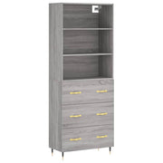 Buffet credenza cassettiera armadio mobile contenitore organizer cucina soggiorno salotto rovere Sonoma alto 69,5 x 34 x 180 cm legno ingegnerizzato grigio 02_0035480