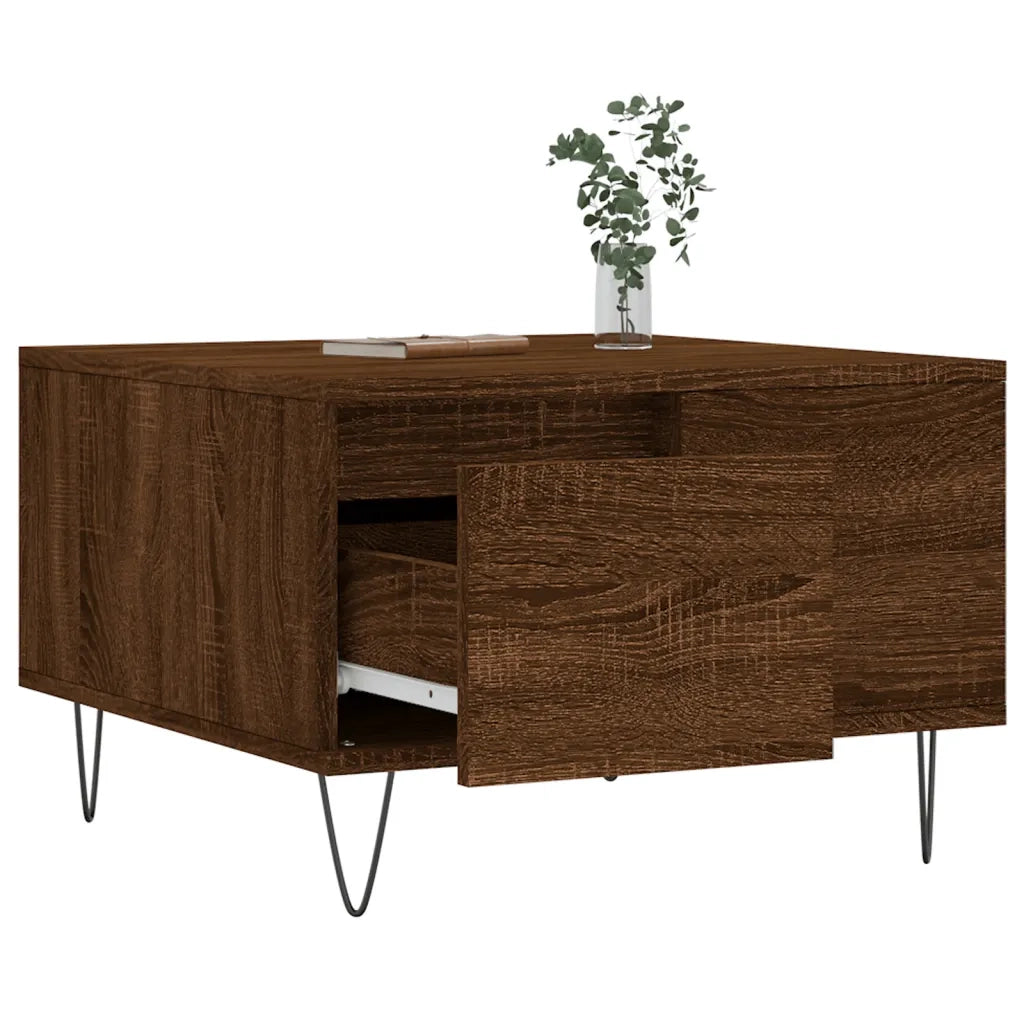 Tavolino da Salotto Rovere Marrone 55x55x36,5 cm in Multistrato 830763