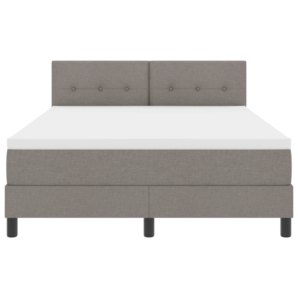Letto con Box Spring e Materasso & LED Taupe 160x200 cm Tessuto
