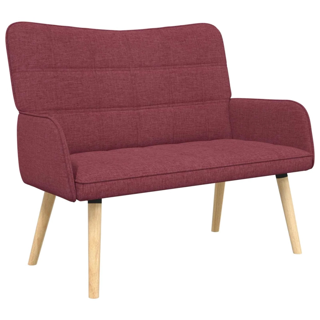 Sofa a Due Posti Rosso vino 115 x 61 x 87 cm Tessuto
