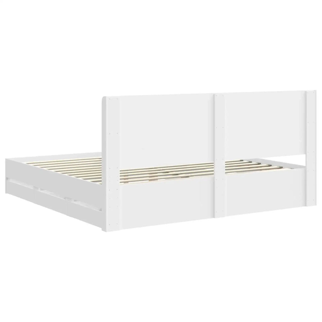 Struttura del letto con stoccaggio e testata Bianco 3413917
