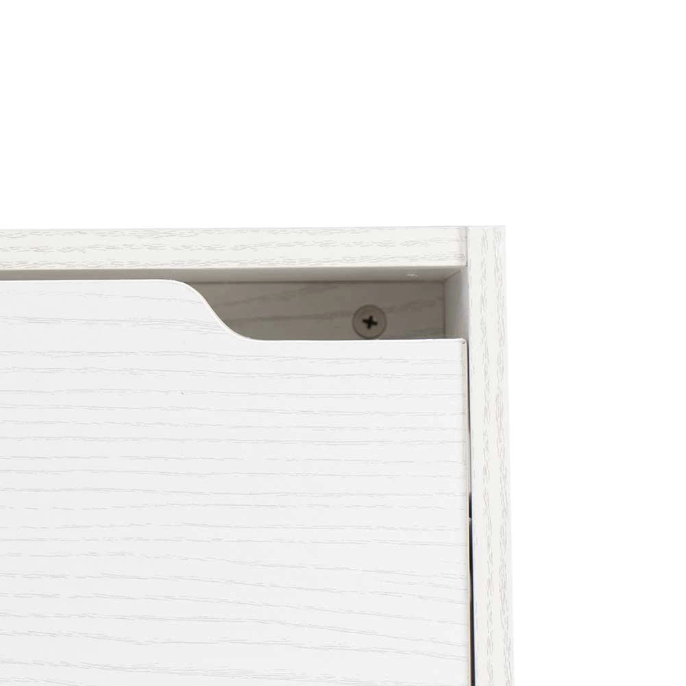 Scarpiera 3 Ante Ripiani Doppia Profondita Legno MDF 63x24x115 Bianco Frassinato