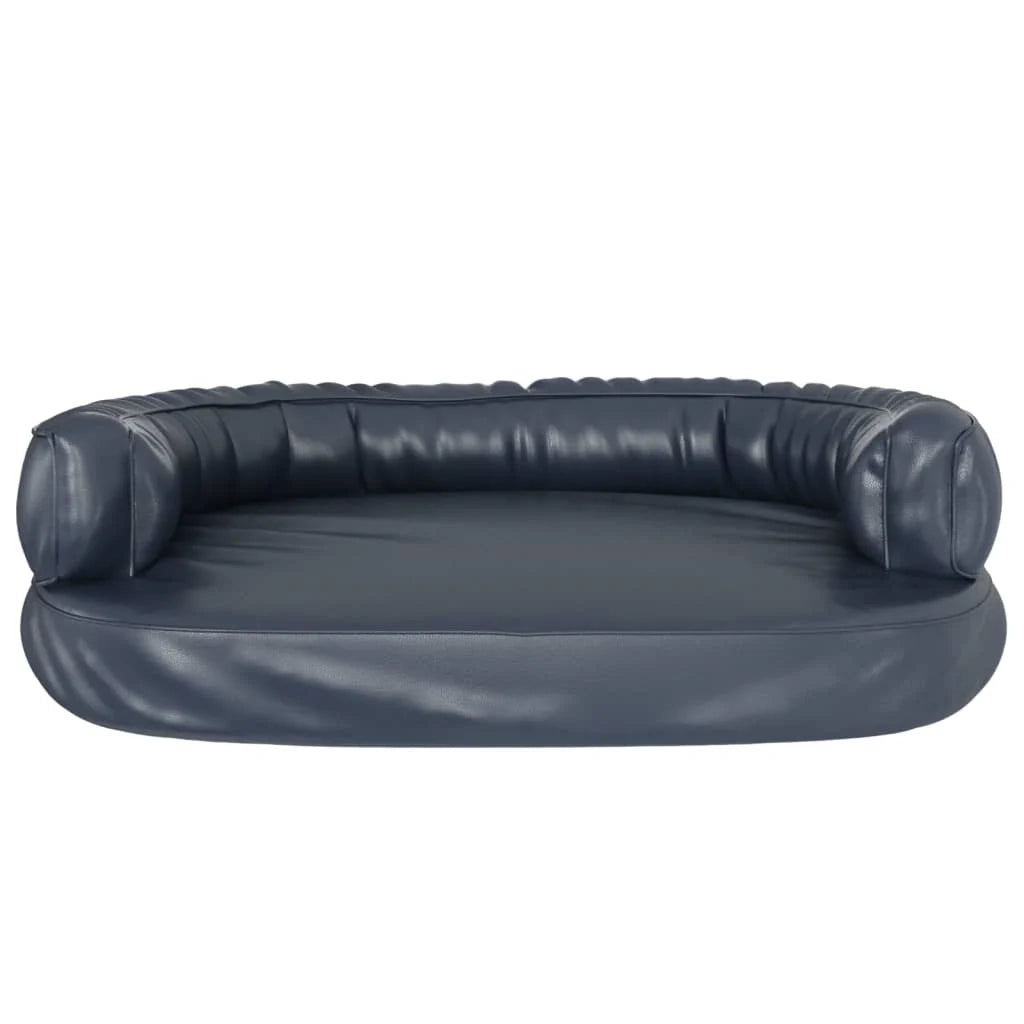 Cesta per cuccia per cani comodo divano ergonomico schiuma scura 88 x 65 cm similpelle blu 02_0043148