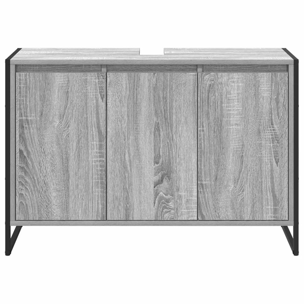 Mobile da Bagno Grigio Sonoma 90 x 30 x 60 cm Legno multistrato