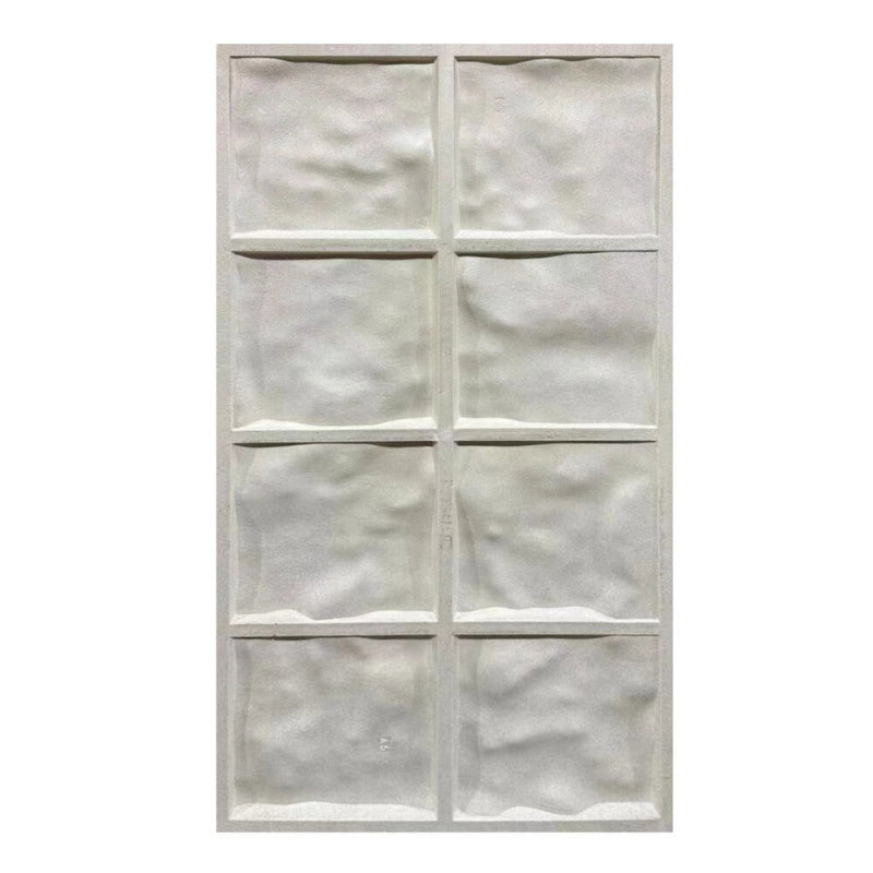 Pannello decorativo effetto pietra graffiata 3D set 12 pz 8,6 mt2 rivestimento murale in PU 120 x 60 x 2,5 Bianco Alabastro
