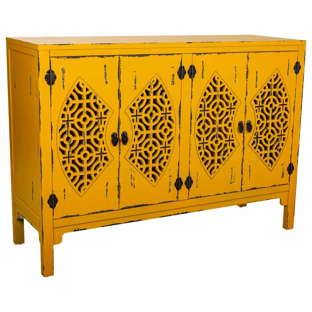 Credenza in legno gialla 120x40x86,5