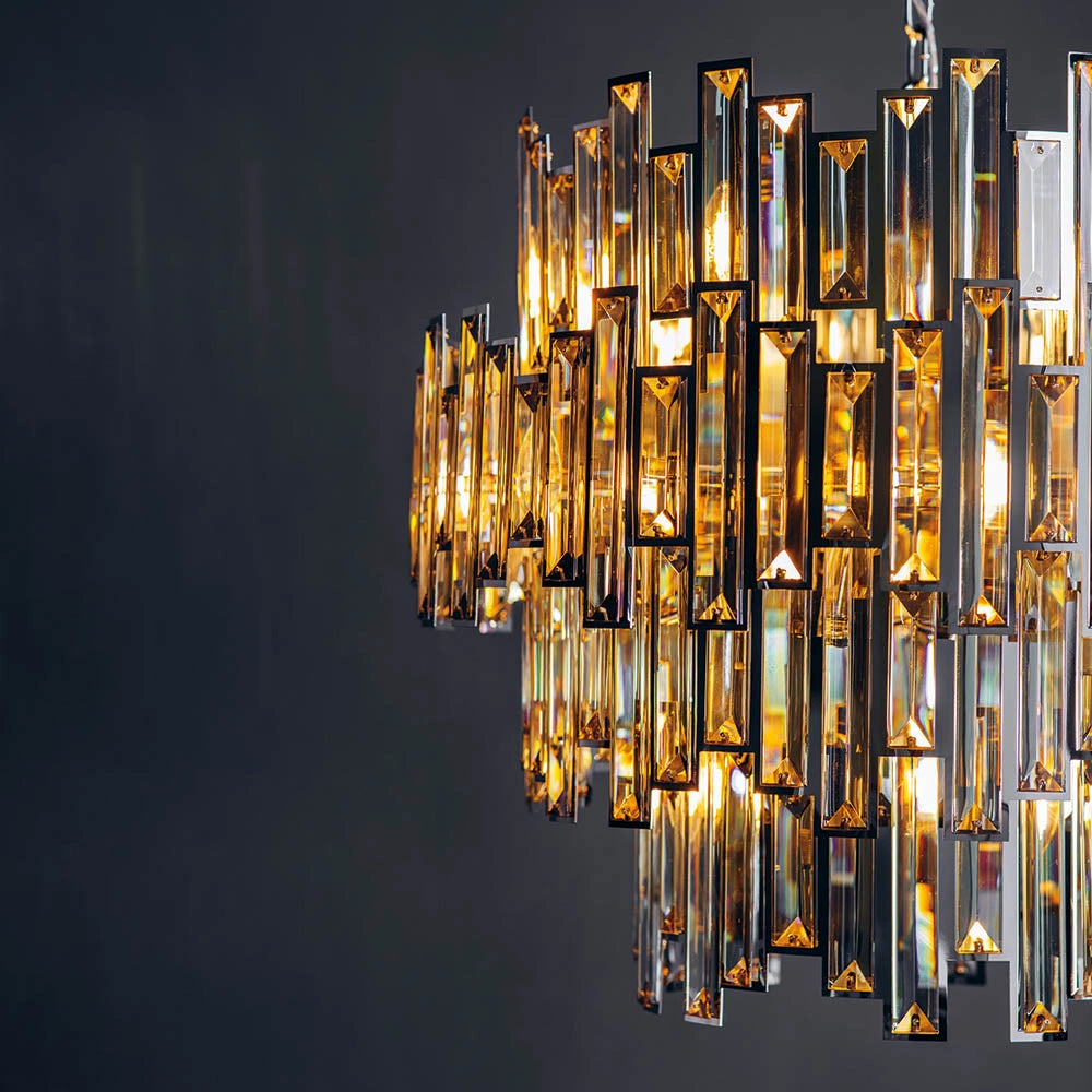 Lampadario Viviana Endon cristallo champagne 15xE14