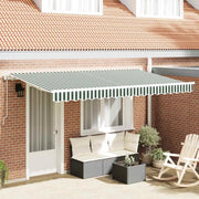 vidaXL Tenda Retrattile Verde e Bianco 400 x 200 cm