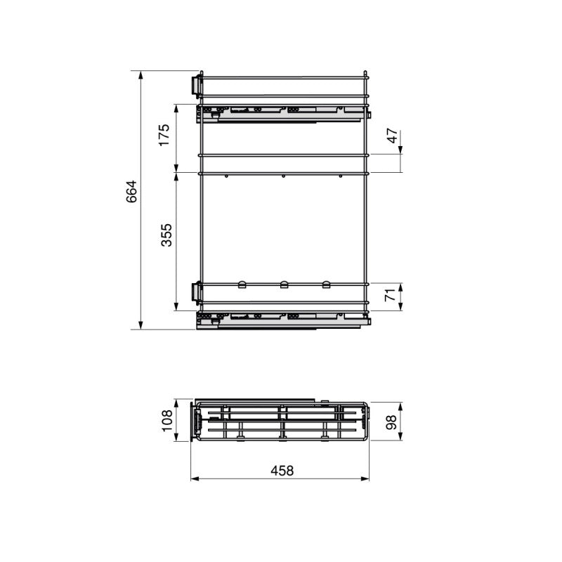 Portabottiglie estraibile SupraMax, modulo 150 mm, Acciaio, Cromato lucido