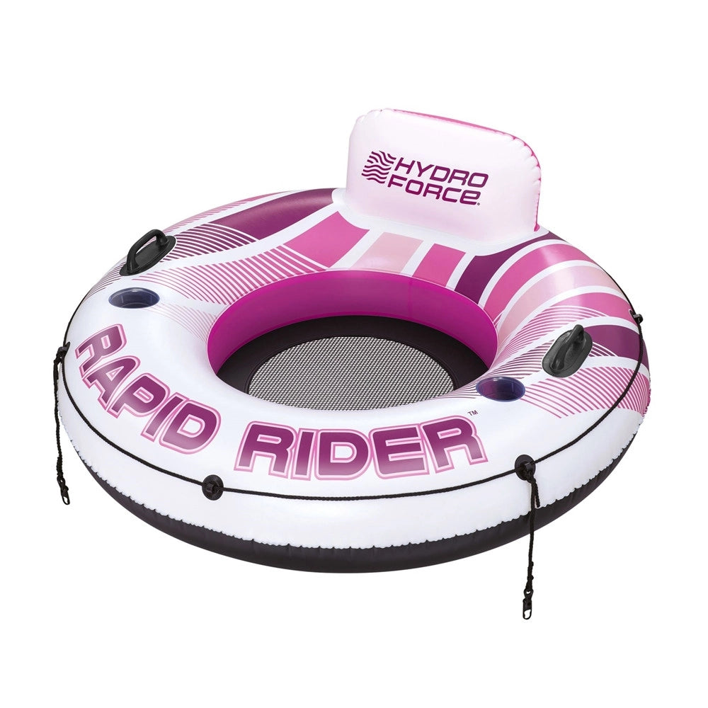 Trade Shop - Salvagente Gonfiabile Hydro Force Rapid Rider Rosa Con Schienale Portabevande ø135cm 43953 -