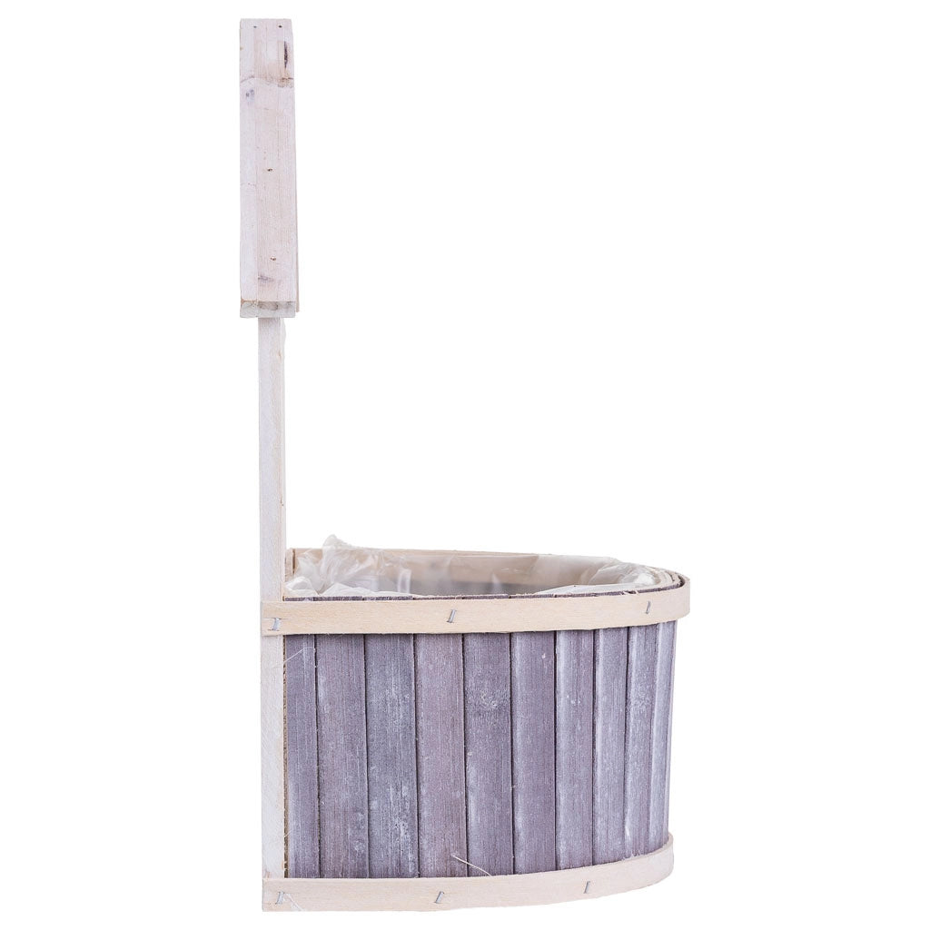 Supporto per fioriera rotondo in bambù grigio 25x15x31/11H cm