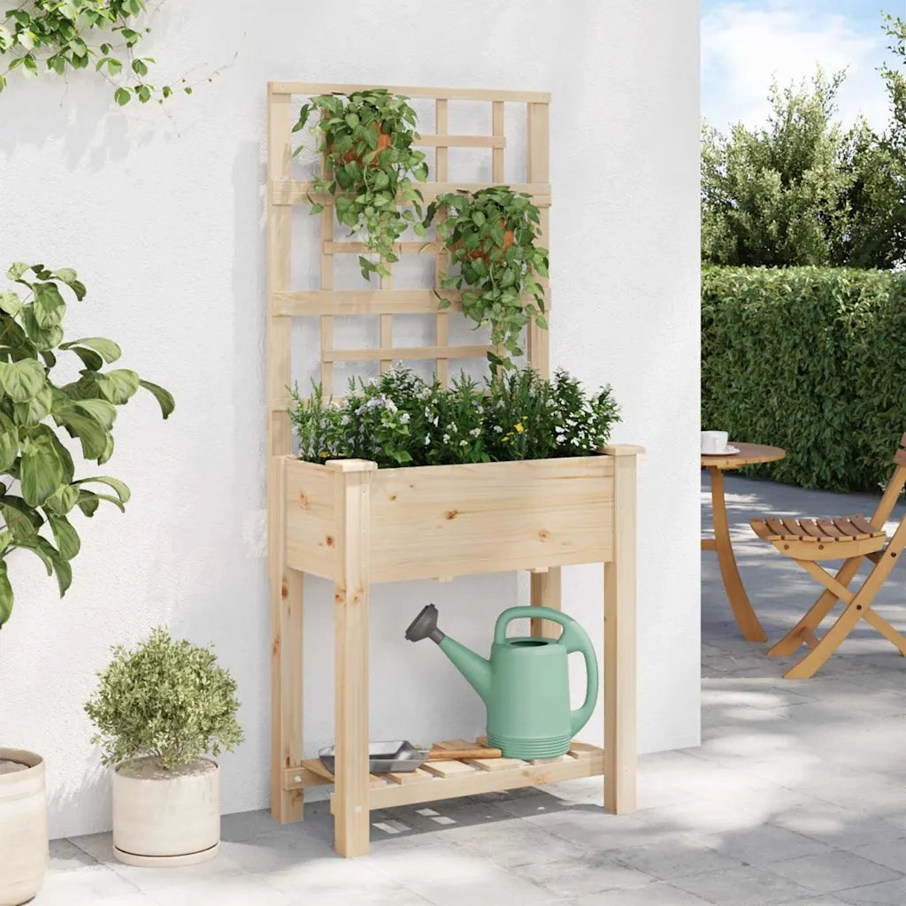 Vaso da giardino Beige 71 x 38 x 152 cm Legno di Abete Massello 42006570