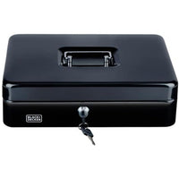Cassettina Portavalori Nera a 4 Scomparti con Raccoglitore di Monete con 2 Chiavi Black & Decker